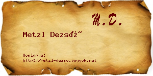Metzl Dezső névjegykártya