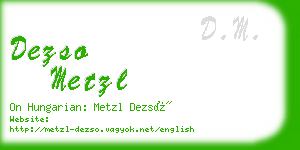 dezso metzl business card